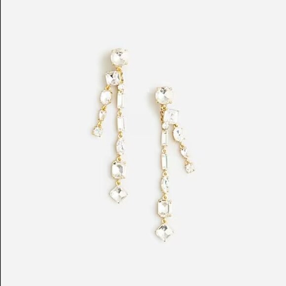 J.Crew Crystal Jacket Drop Earrings - Picture 2 of 7